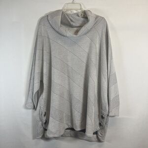 Ali Miles Tunic Women's 3X NWT Striped Cowl Neck Top